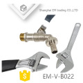 EM-V-B022 High quality steel handle brass bibcock Stainless steel hose connection tap